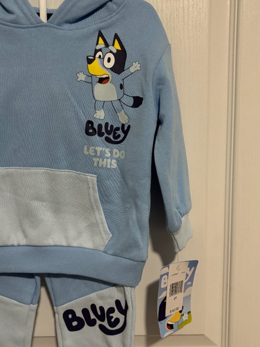Bluey Toddler Kids 2 Piece Long Sleeve Pullover & Cuffed Sweatpants Set, Size 2T